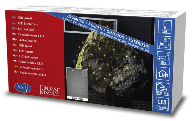 lichtnet 80 led 2200K IP44 200 x 200 cm warm wit