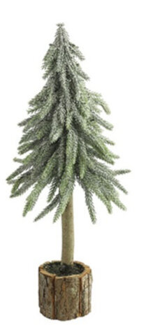 kunstkerstboom met sneeuw Dusty M zijde groen/bruin