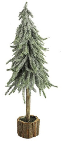 kunstkerstboom met sneeuw Dusty L zijde groen/bruin