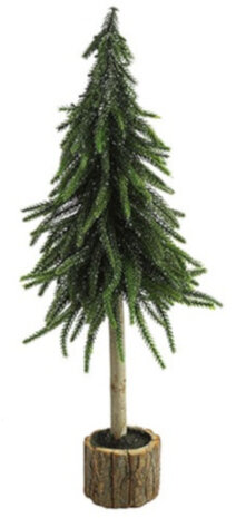 kunstkerstboom Dusty L 46 x 18 cm zijde groen/bruin