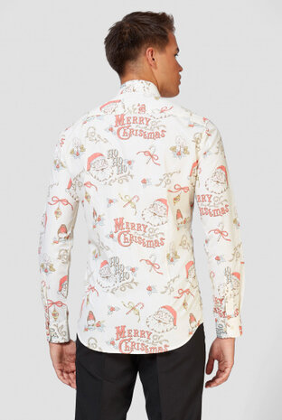 overhemd Hohoholly heren polyester wit mt XS