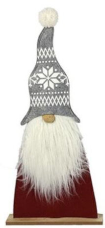 kerstman Fletcher polyester rood/grijs/wit