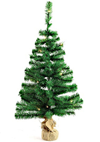 kunstkerstboom led 90 cm zijde groen