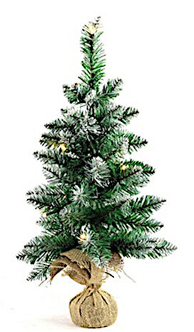 kunstkerstboom sneeuw led 60 cm zijde groen