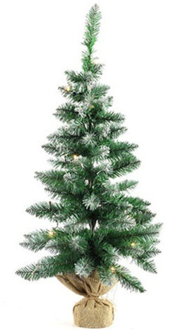 kunstkerstboom sneeuw led 90 cm zijde groen
