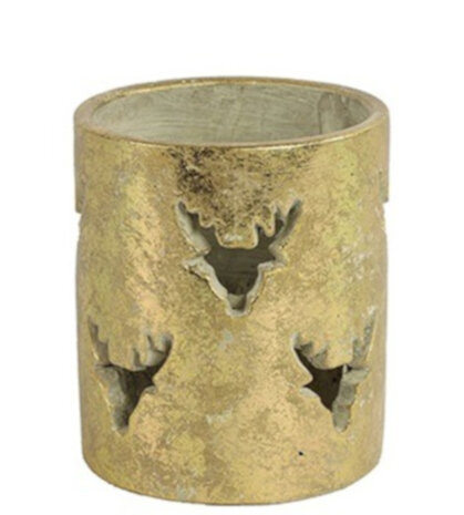 theelichthouder Onno 11 x 13 cm aardewerk goud