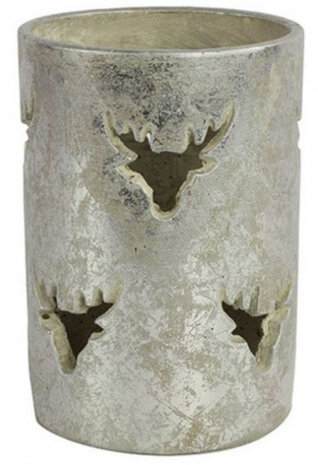 theelichthouder Onno 17 x 24 cm aardewerk zilver