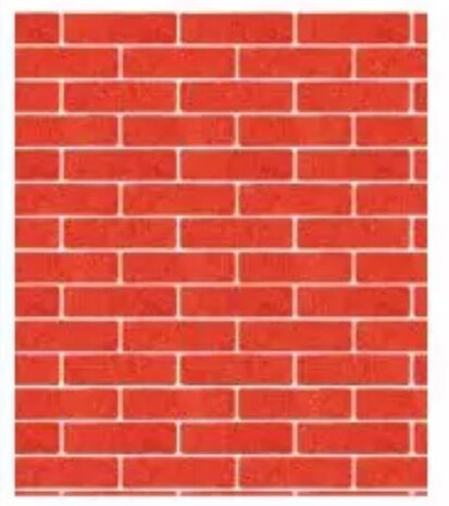 inpakpapier bakstenen 200 x 70 cm rood