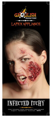 applicatie ge&iuml;nfecteerde wang Halloween latex rood
