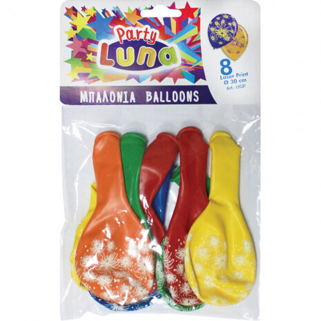 ballonnen 30 cm latex multicolor 8 stuks