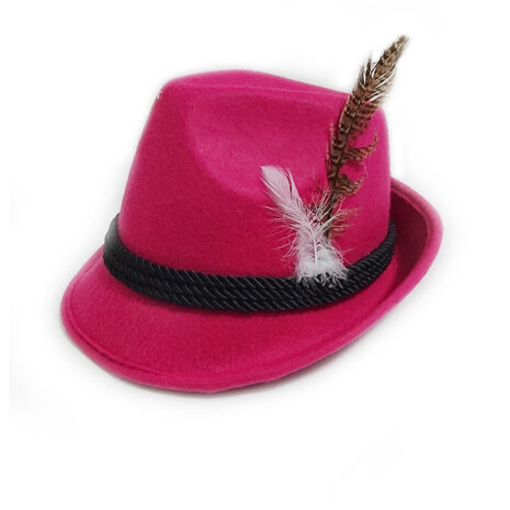 hoed Tiroler wol roze one-size