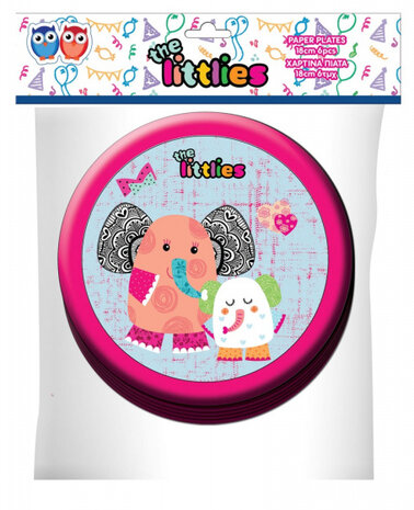 feestborden The Littlies meisjes 18 cm papier 6 stuks