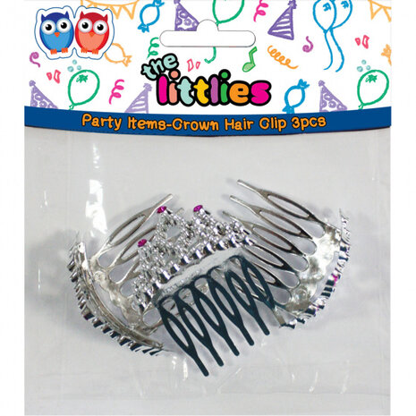 haarclipjes zilver/roze 3 stuks