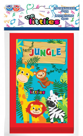 uitnodigingen Jungle junior 13 x 23 cm karton 6 stuks