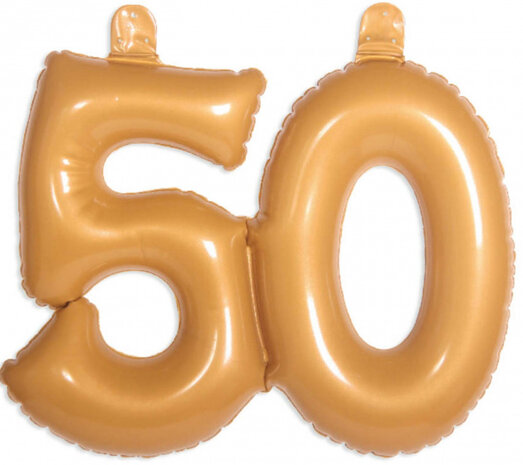 ballon cijfer 50 jaar 45 x 35 cm goud
