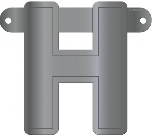 banner &quot;H&quot; 12,5 x 11 cm papier zilver