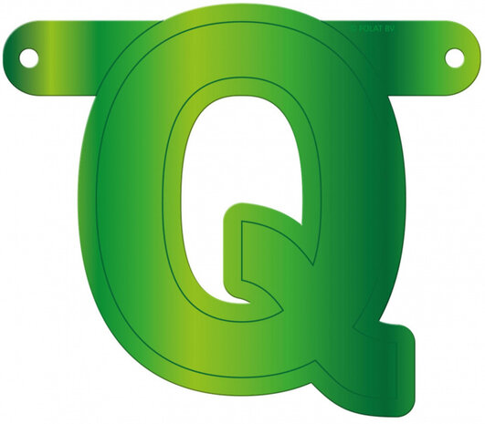 banner &quot;Q&quot; 12,5 x 11 cm papier groen