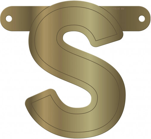 banner &quot;S&quot; 12,5 x 11 cm papier goud
