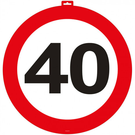 deurbord cijfer 40 47 cm rood/wit/zwart