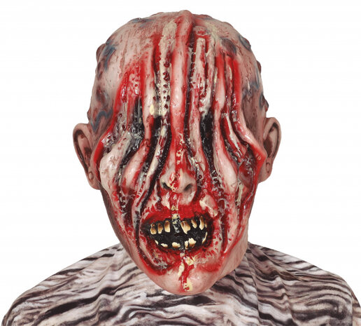 hoofdmasker horror latex beige/rood one-size