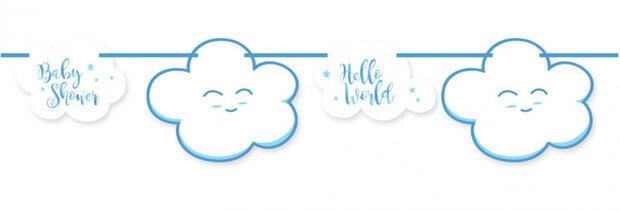slinger babyshower 4 m karton blauw