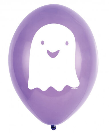 ballon spookje Halloween Friends 23 cm latex 6 stuks