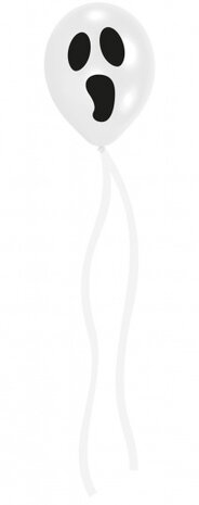 ballon spook met linten DIY 27,5 cm latex wit 3 stuks