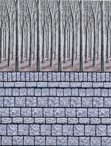 muurdecoratie Stone Wall 12 x 1,2 meter grijs