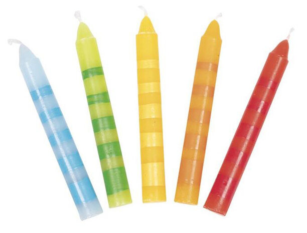 verjaardagskaarsjes Gestreept 10 cm wax 10 stuks