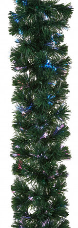 kerstslinger met versiering 12 meter groen