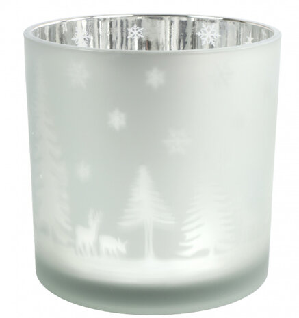 theelichthouder Dottie 15 cm glas zilver