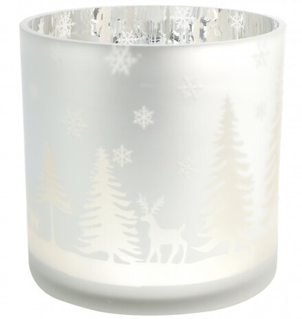 theelichthouder Dottie 20 cm glas zilver