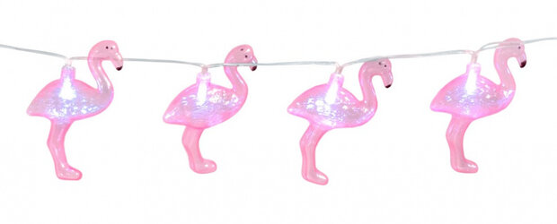 lichtsnoer flamingo&#039;s 140 cm polystyreen roze