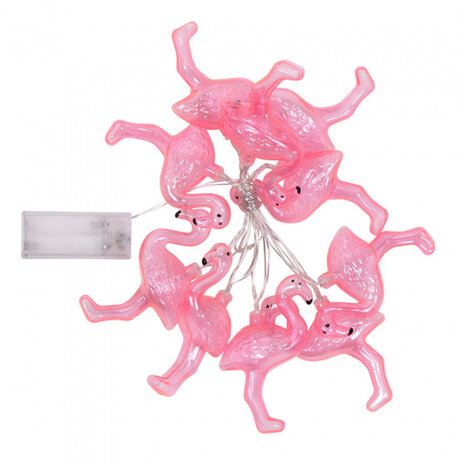lichtsnoer flamingo&#039;s 140 cm polystyreen roze