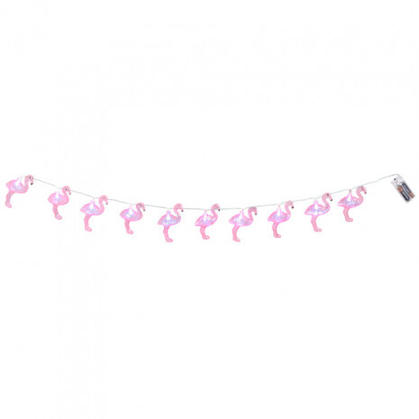 lichtsnoer flamingo&#039;s 140 cm polystyreen roze