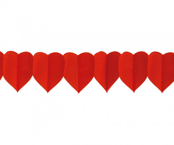 slinger Hearts 3,6 meter papier rood