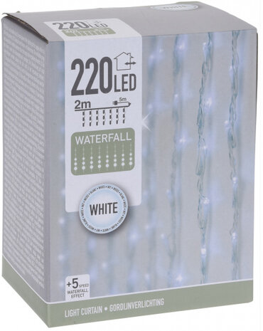 kerstverlichting Waterval 220 led 2 meter wit