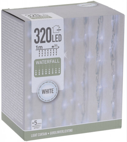 kerstverlichting Waterval 220 led 1 meter wit