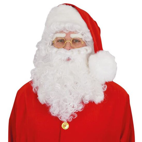 gezichthaarset kerstman synthetisch wit 3-delig