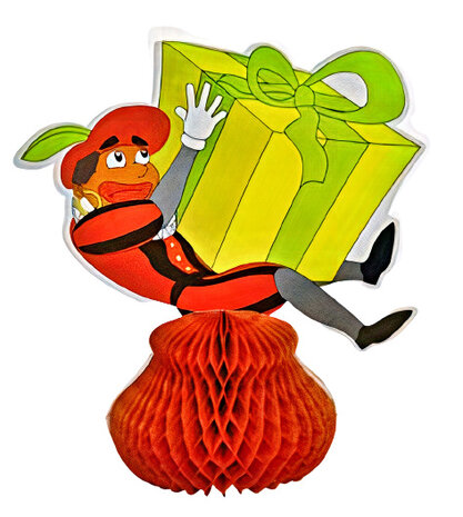 honeycomb piet 15 cm junior karton oranje/groen