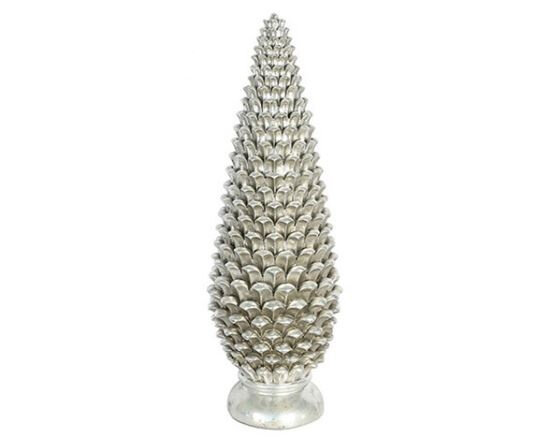 decoratie boom 25 x 78 cm polysteen zilver