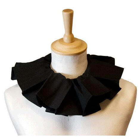 pietenkraag geplooid polyester zwart one-size