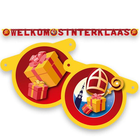 wenslijn &#039;Welkom Sinterklaas&#039; 210 cm rood/geel