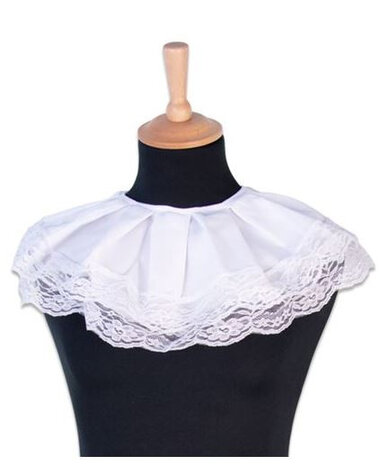 pietenkraag luxe met kant polyester wit one-size