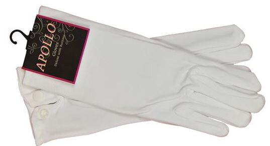 handschoenen met drukknop 26 cm katoen wit maat XL