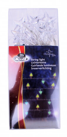kerstverlichting sterren 30 cm 20-delig wit