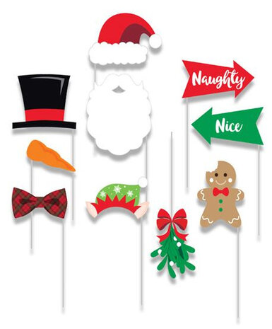 photobooth decoratie kerst karton 10 stuks