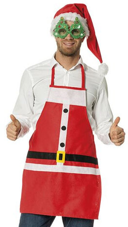kerstschort Kerstman unisex polyester rood one-size