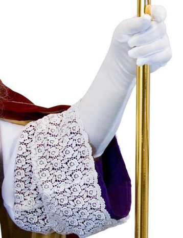 handachoenen Sinterklaas luxe 40 cm katoen wit maat S