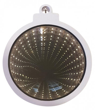 spiegelbal 3D 16 x 20 cm wit/grijs